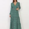 Robe Longue à Petites Fleurs Et Découpes -Logic || Diamond || Zero Soldes Boutique R14 L26077 1 GRN 1