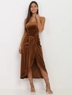 Robe Bustier En Velours Drapé 7 Robe Bustier En Velours Drapé -Logic || Diamond || Zero Soldes Boutique RK17 51981 CML 3