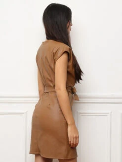 Robe En Simili à Col Fendu -Logic || Diamond || Zero Soldes Boutique RK17 52172PU DKCML 2