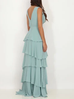 Robe Longue à Volants -Logic || Diamond || Zero Soldes Boutique RK26 R1431 LTGRN 2