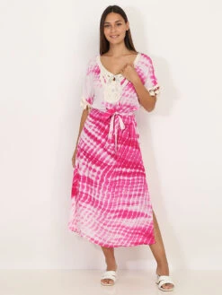 Robe Longue Ceinturée Tie And Dye -Logic || Diamond || Zero Soldes Boutique S12 3674 FSH 3