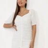 Robe Froncée Blanche En Broderie Anglaise Blanc 1 Robe Froncée Blanche En Broderie Anglaise Blanc -Logic || Diamond || Zero Soldes Boutique S17 3865 WHT 1