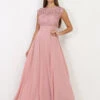 Robe Longue Vieux Rose à Dentelle Vieux Rose -Logic || Diamond || Zero Soldes Boutique S23 R1275 DKPNK 1