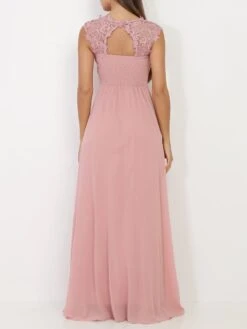 Robe Longue Vieux Rose à Dentelle Vieux Rose -Logic || Diamond || Zero Soldes Boutique S23 R1275 DKPNK 2