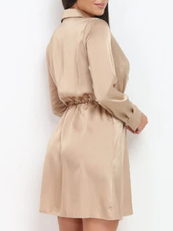 Robe Satinée à Col Chemise 6 Robe Satinée à Col Chemise -Logic || Diamond || Zero Soldes Boutique S31 Q51039 TAU 2