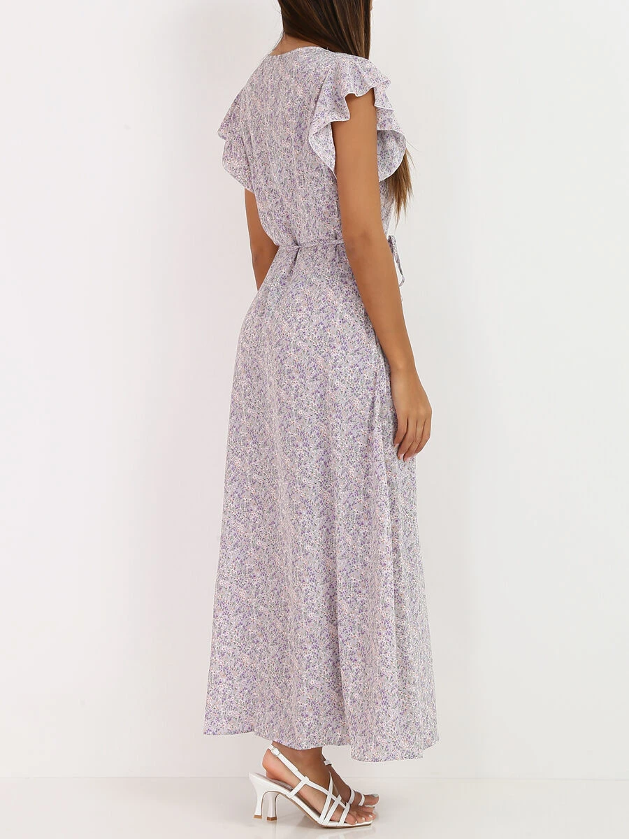 Robe Longue Fleurie Ceinturée 4 Robe Longue Fleurie Ceinturée – Image 2