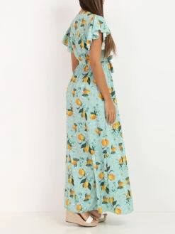 Robe Longue à Motifs Citrons -Logic || Diamond || Zero Soldes Boutique T10 6810 3 LTGRN 2