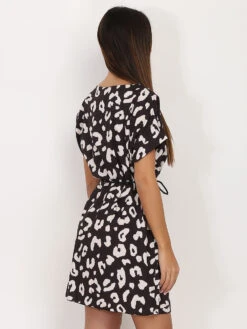 Robe Tachetée à Cordons Et Pampilles -Logic || Diamond || Zero Soldes Boutique T17 6980 9 BLKBGE 2