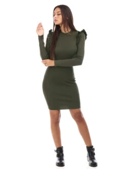 Robe Pull à Détails Volants 7 Robe Pull à Détails Volants -Logic || Diamond || Zero Soldes Boutique T22 ZC6039 KHK 3