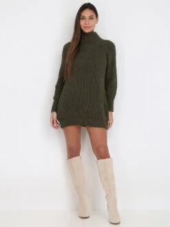 Robe Pull à Manches Ballon 9 Robe Pull à Manches Ballon -Logic || Diamond || Zero Soldes Boutique T27 3208 KHK 4