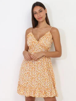 Robe Patineuse Orange à Fleurs Et Volants Orange 7 Robe Patineuse Orange à Fleurs Et Volants Orange -Logic || Diamond || Zero Soldes Boutique U01 23390 ORG 2