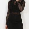Robe Moulante En Dentelle Crochetée -Logic || Diamond || Zero Soldes Boutique U03 BQ010 BLK 1