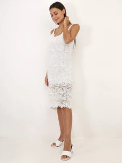 Robe Mi-longue En Crochet à Motif -Logic || Diamond || Zero Soldes Boutique U03 FMC1 89 WHT 4