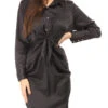 Robe Chemise Satinée à Nouer -Logic || Diamond || Zero Soldes Boutique U05 F734 BLK 1