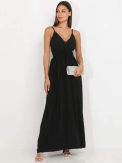Robe Noire Longue Cache Coeur Noir