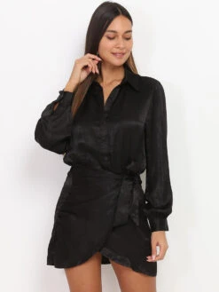 Robe Portefeuille Satinée