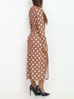 Robe Mi-longue à Pois Et Fente 6 Robe Mi-longue à Pois Et Fente -Logic || Diamond || Zero Soldes Boutique U34 Q51063 CML 2