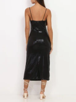 Robe Mi-longue Lamée -Logic || Diamond || Zero Soldes Boutique V07 20606 BLK 2