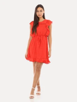 Robe à Volants Et à Noeud Dans Le Dos -Logic || Diamond || Zero Soldes Boutique V10 3523 RED 3