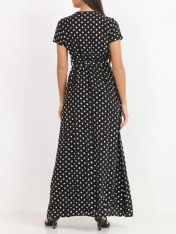 Robe Longue à Pois -Logic || Diamond || Zero Soldes Boutique V15 8809P BLK 3
