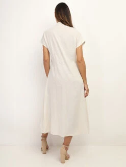 Robe En Lin Boutonnée à Fente -Logic || Diamond || Zero Soldes Boutique V15 MY55103 BGE 2