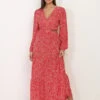 Robe Longue Fleurie à Découpes 1 Robe Longue Fleurie à Découpes -Logic || Diamond || Zero Soldes Boutique V16 L26077 3 RED 1