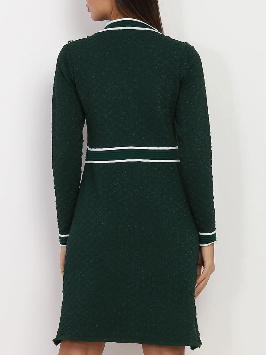 Robe à Paillettes Et Liserés Contrastants 4 Robe à Paillettes Et Liserés Contrastants – Image 2