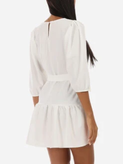 Robe Volantée à Manches Ballons -Logic || Diamond || Zero Soldes Boutique V27 40841 WHT 2