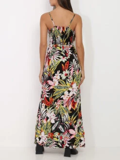 Robe Longue Fluide Motif Jungle -Logic || Diamond || Zero Soldes Boutique V32 1806 65 BLK 2