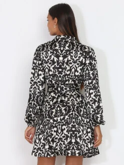 Robe Patineuse à Imprimé Baroque -Logic || Diamond || Zero Soldes Boutique W08 23406 BLK 2