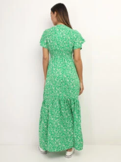 Robe Fluide à Fleurs Fendue -Logic || Diamond || Zero Soldes Boutique W20 P8370 A GRN 2