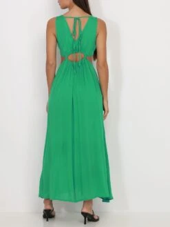 Robe Longue Verte à Découpes Et Fentes Vert -Logic || Diamond || Zero Soldes Boutique W28 3747 GRN 2