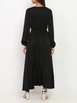 Robe Longue Satinée -Logic || Diamond || Zero Soldes Boutique W28 P8307 C BLK 2