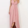 Robe Longue Asymétrique Rose Foncé Vieux Rose 2 Robe Longue Asymétrique Rose Foncé Vieux Rose -Logic || Diamond || Zero Soldes Boutique X20 HM2294 DKPNK 1