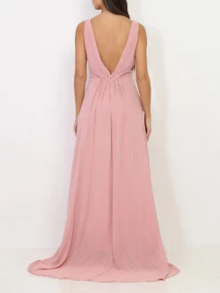 Robe Longue Asymétrique Rose Foncé Vieux Rose -Logic || Diamond || Zero Soldes Boutique X20 HM2294 DKPNK 2