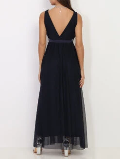 Robe Longue En Tulle Cache Coeur Ceinturée -Logic || Diamond || Zero Soldes Boutique X21 3677 NVY 2