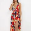 Robe Portefeuille à Fleurs Tropicales -Logic || Diamond || Zero Soldes Boutique X23 1869 1 RED 1