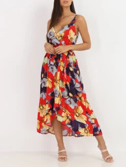Robe Portefeuille à Fleurs Tropicales -Logic || Diamond || Zero Soldes Boutique X23 1869 1 RED 2
