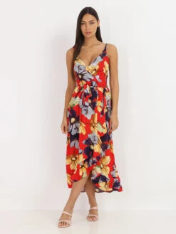 Robe Portefeuille à Fleurs Tropicales -Logic || Diamond || Zero Soldes Boutique X23 1869 1 RED 4