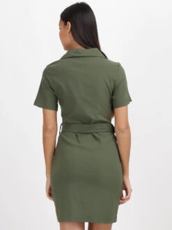 Robe à Col Polo Ceinturée -Logic || Diamond || Zero Soldes Boutique X24 CH8028 KHK 2