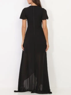 Robe Portefeuille Noire à Manches Papillons Noir -Logic || Diamond || Zero Soldes Boutique X26 R1413 BLK 2