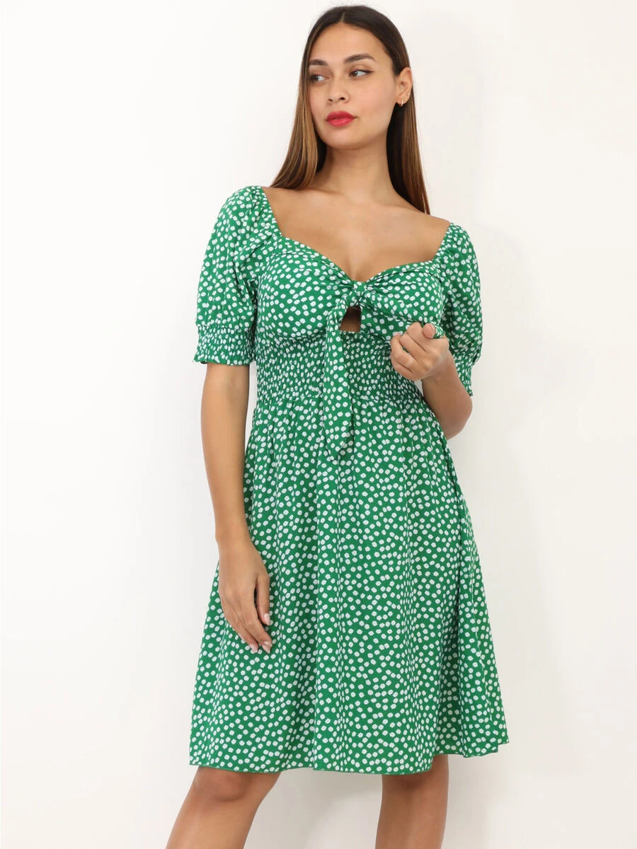 Robe Fleurie à Manches Ballon 5 Robe Fleurie à Manches Ballon – Image 3