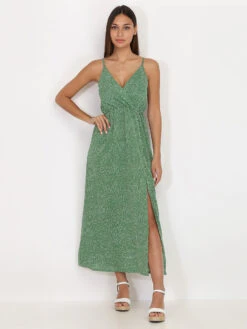 Robe Fluide à Pois -Logic || Diamond || Zero Soldes Boutique Y29 P8355 G GRN 3