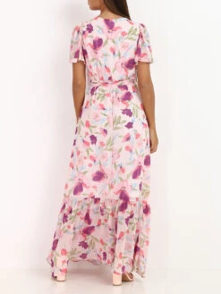 Robe Longue à Fleurs Ceinturée -Logic || Diamond || Zero Soldes Boutique Z18 81120 LTPNK 2