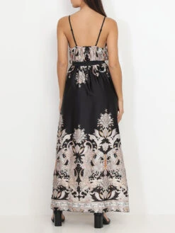 Robe Portefeuille Fendue Noire à Motif Cachemire Noir 6 Robe Portefeuille Fendue Noire à Motif Cachemire Noir -Logic || Diamond || Zero Soldes Boutique Z19 3933 BLK 2