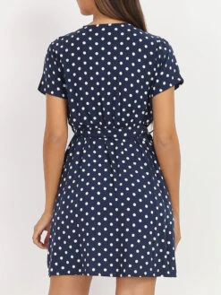 Robe à Pois Avec Ceinture 8 Robe à Pois Avec Ceinture -Logic || Diamond || Zero Soldes Boutique Z20 8980P NVY 3