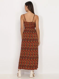 Robe Longue Fendue à Motif Fruits -Logic || Diamond || Zero Soldes Boutique Z20 P8355 C BLK 2