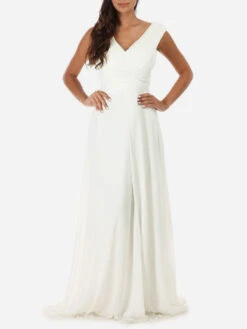 Robe Longue Drapée Avec Fente