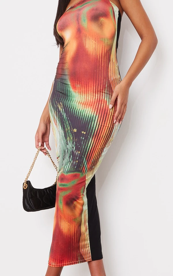 Logic Tall Robe Bustier Longue Multicolore Imprimé Corps 5 Logic Tall Robe Bustier Longue Multicolore Imprimé Corps – Image 3