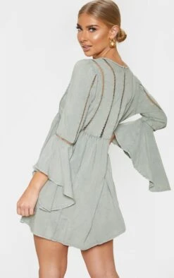 Diamond Robe De Plage Kaki Pâle à Lien Et Manches Volantées -Logic || Diamond || Zero Soldes Boutique a4c357f25baab67862c7725b11bc232adc19d8fc CMB6566 2